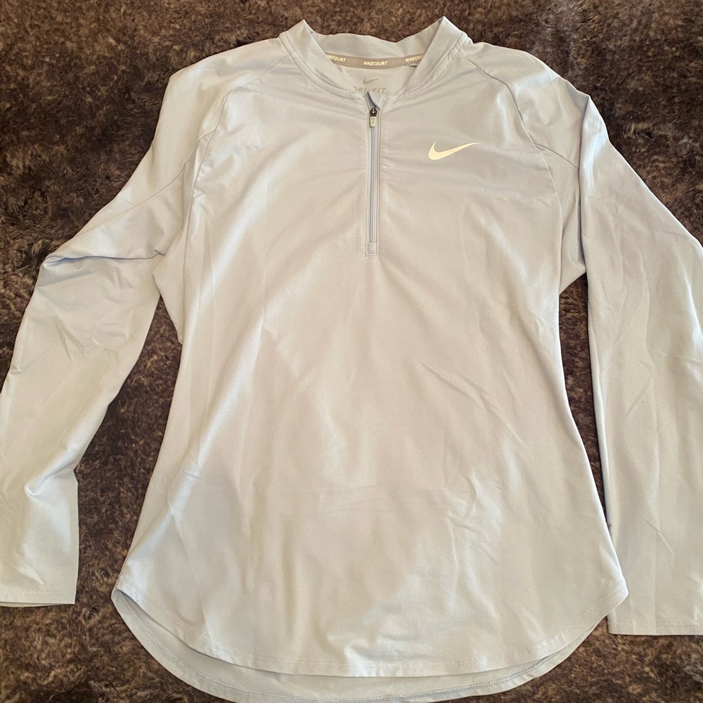 Nike long sleeve light blue tennis top